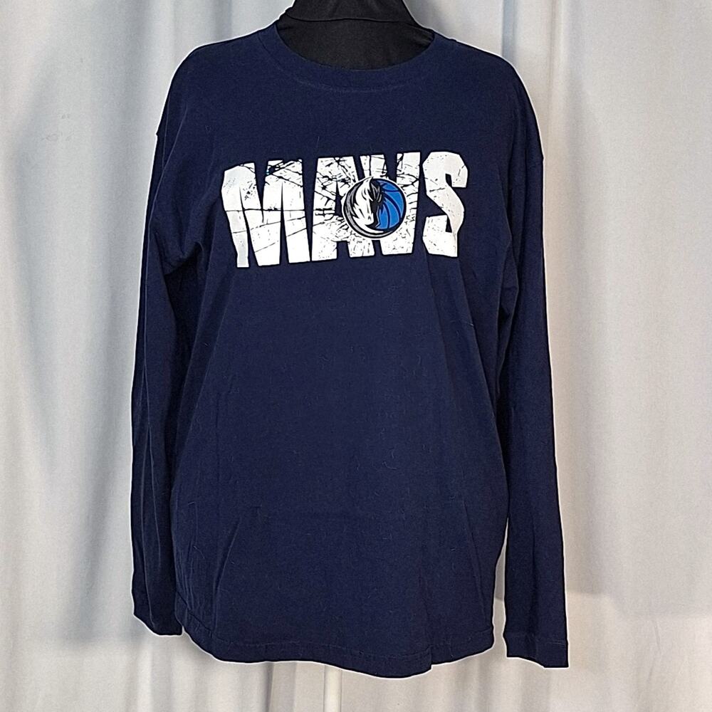 Dallas Mavericks Men's Long Sleeve Tee XL Navy Logo NBA Mavs Basketball Shirt
